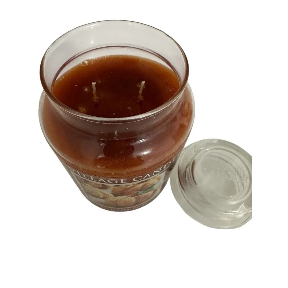 Village Candle Pumpkin Donuts Large Jar Candle Two Wick 21.25 Oz NEW